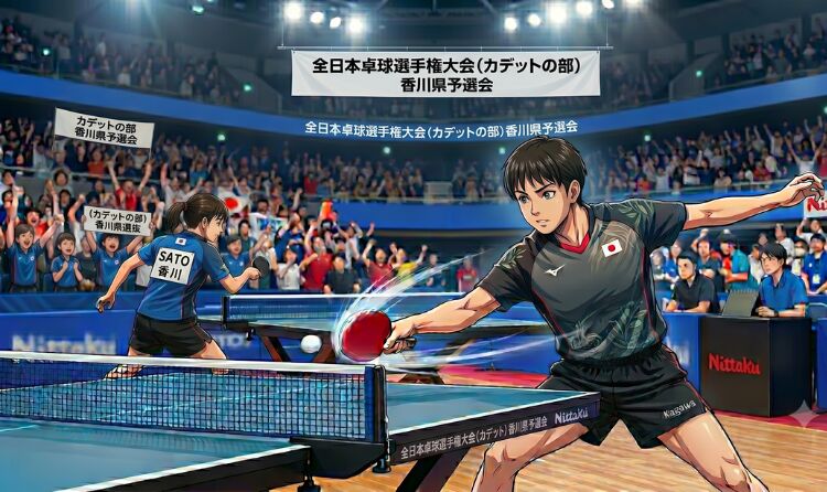 全日本卓球選手権大会(カデットの部)香川県予選会